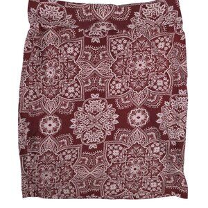 Charlotte Russe Womens XS Red Floral pencil Skirt boho